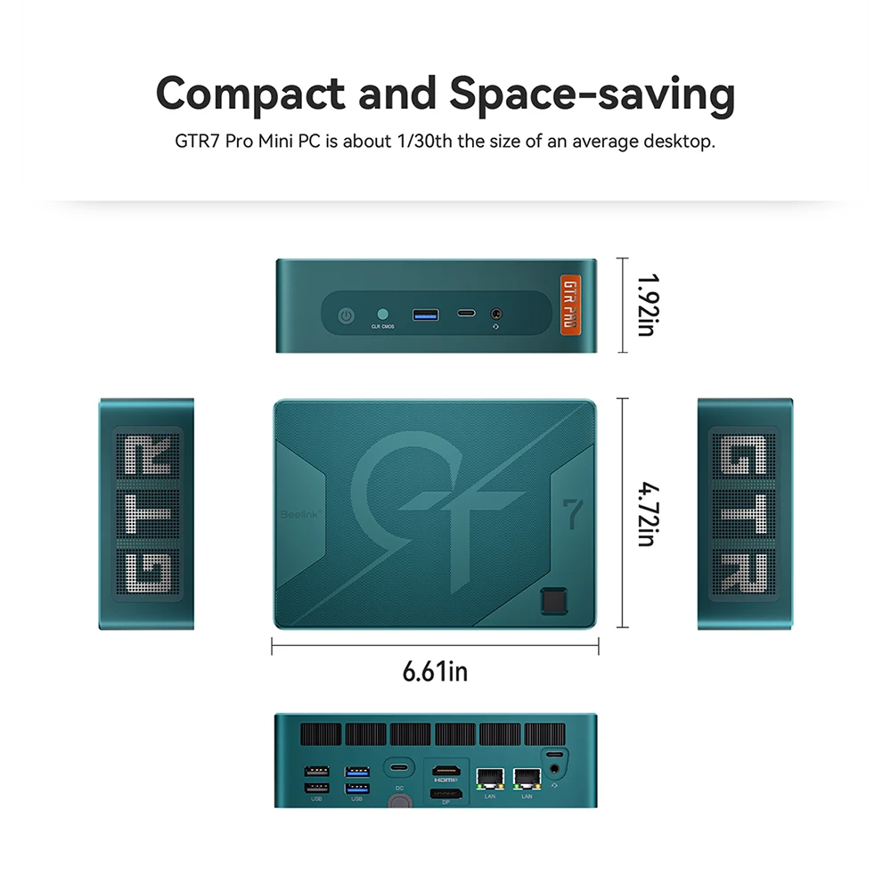 Beelink GTR7 PRO R9 7940HS ミニPC 32GB RAM 1TB SSD 4K UHD対応