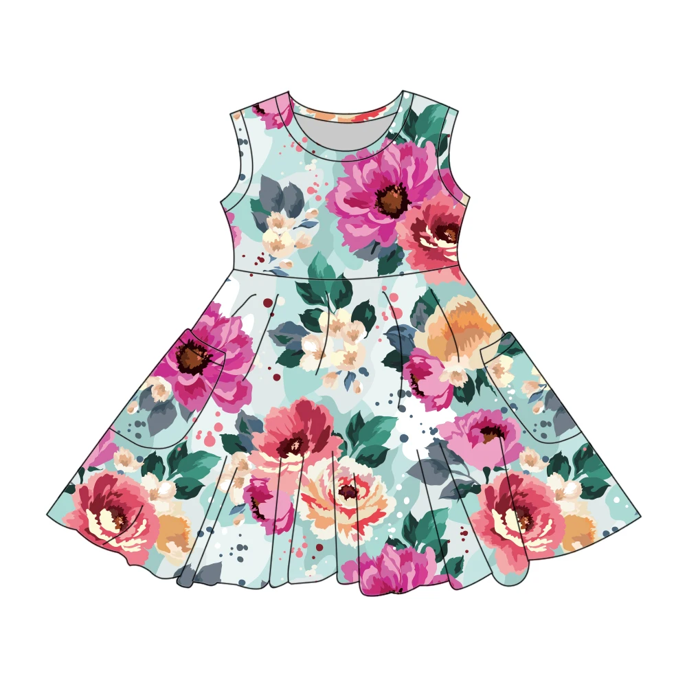 Arshiner Meisjesjurk, feestelijke jurk met ruches, mouwen, zomerjurk, V-hals, partyjurk, Swiss Dot A-lijn, swing, kinderjurk met zak, 3-12 jaar, blauw, 9-10 Jaar
