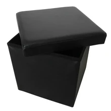Custom Modern Design Factory Direct Sales Multifunctional Folding PVC Faux Leather Folding Storage Ottoman Stool