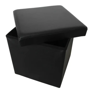 Custom Modern Design Factory Direct Sales Multifunctional Folding PVC Faux Leather Folding Storage Ottoman Stool