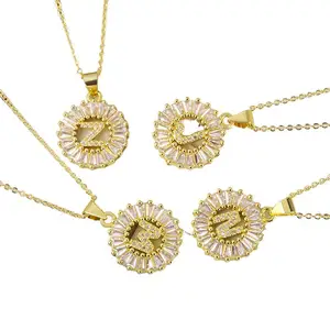 Necklace Color 26 Letters Round seiko Fashion Accessories High Quality Kawaii Winter Necklace Pendant Bulk Winter Christmas