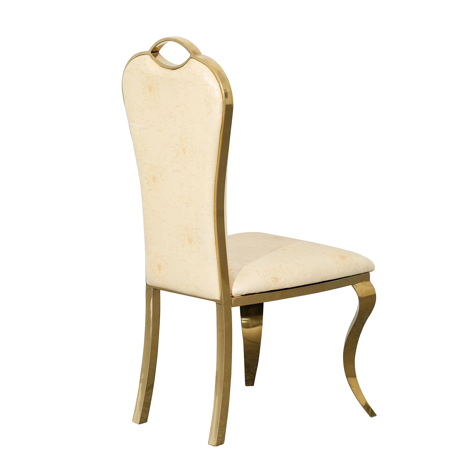 Royal Style Gold Crystal Button Back Wedding Golden Gold New Design Stainless Steel Bar Chair