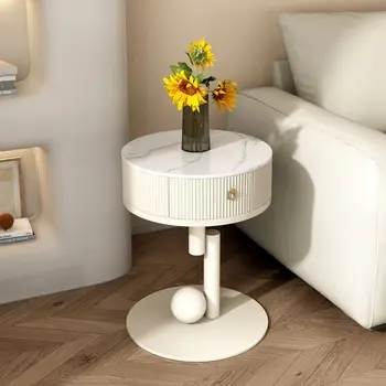 Nordic Slate Nightstandse Home Round Bedside Table Creative Coat Rack Living Room Storage Cabinet Light Luxury Bedroom Furniture