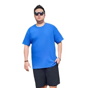 2026 Heavy-Weight Oversize Plus Size Custom Printed Plain T-Shirt 100% Cotton Knitted for Big Tall Men High Quality Man T-Shirts