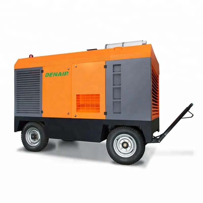 385 Cfm Portable Diesel Screw Air Compressor for Rock Drill and Road