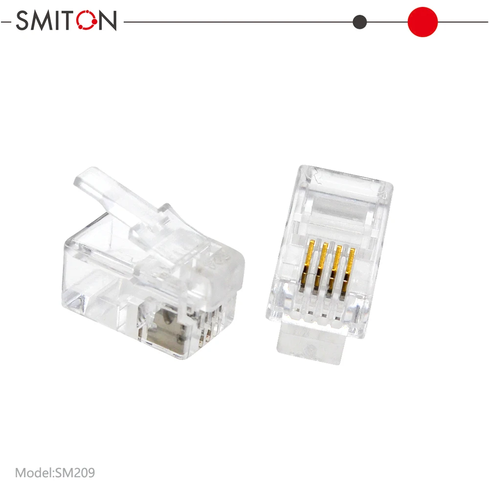 UTP RJ9 4P4C Modular Plug Male Connector for Telephone Application RJ9 Male Connector