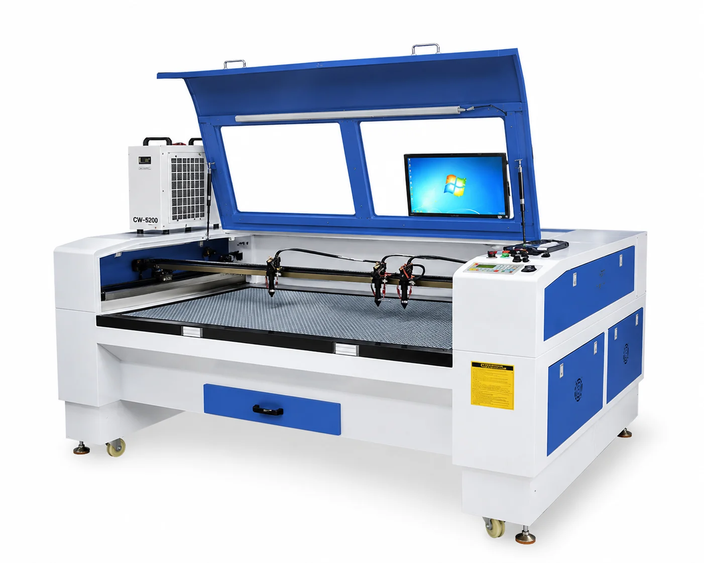 High Speed Digital YAG Dual Head Laser Cutting Machine with Auto Feeding Honeycomb Platform for Fabric Acrylic Leather Cutting