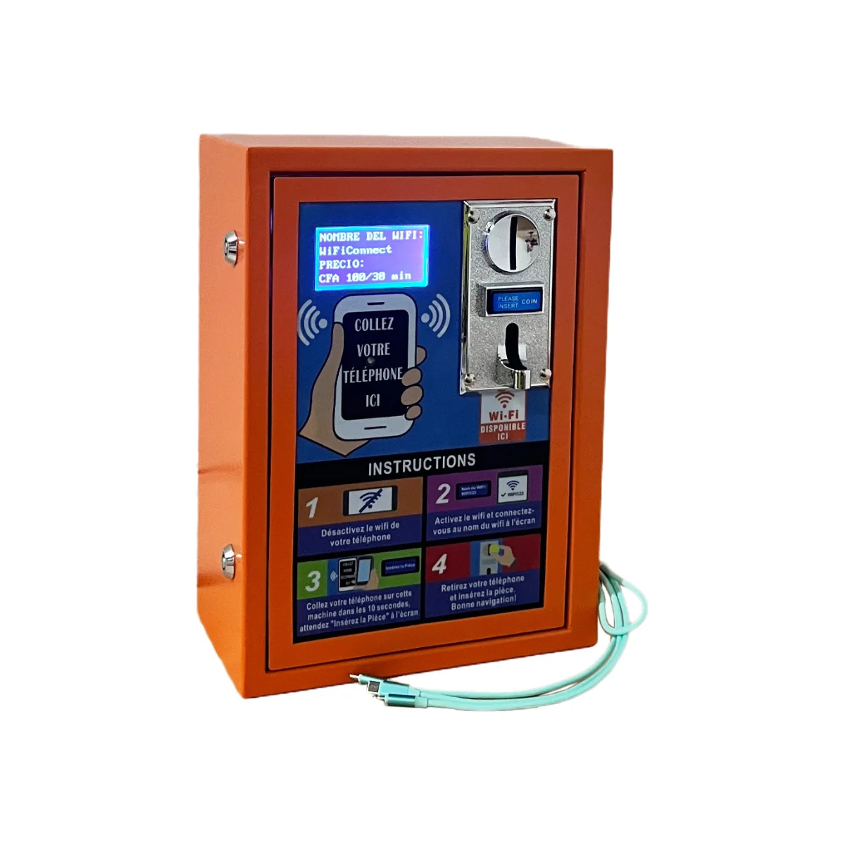 2025 Coin Operated Vendo Machine Self-service WiFi Vending Machine Add Charging Cable Distributeur Automatique Hotspot