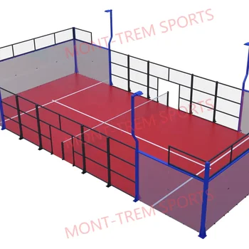 Panoramic Tennis Court without Bottom Beam Steel Tube Customized Color Padel Tennis Court