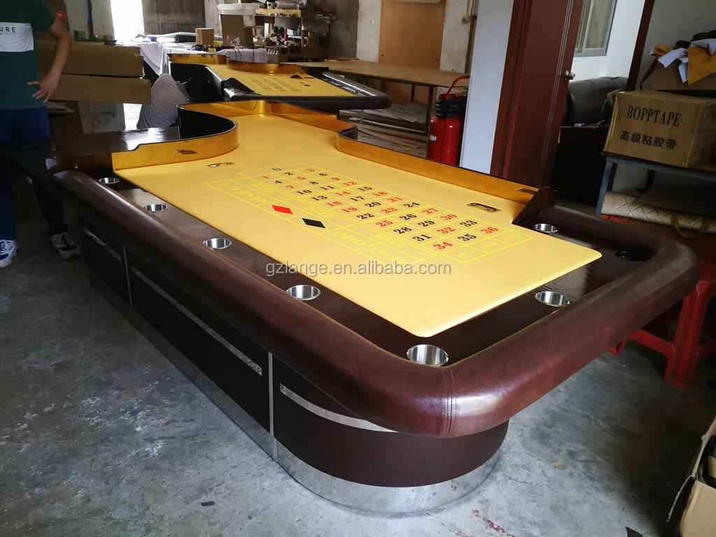 84 Inch Poker Table H Leg Solid Wood Roulette Table With Acrylic