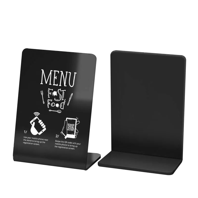 Acrylic NFC Menu Display Table Stand Custom NFC Google Review Stand Sign