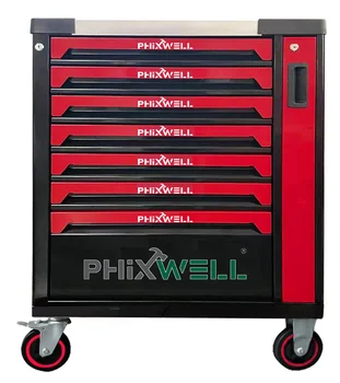 7 drawers Metal tool trolley workbench rolling box trolley drawers lock tool cart metal tool cabinet set