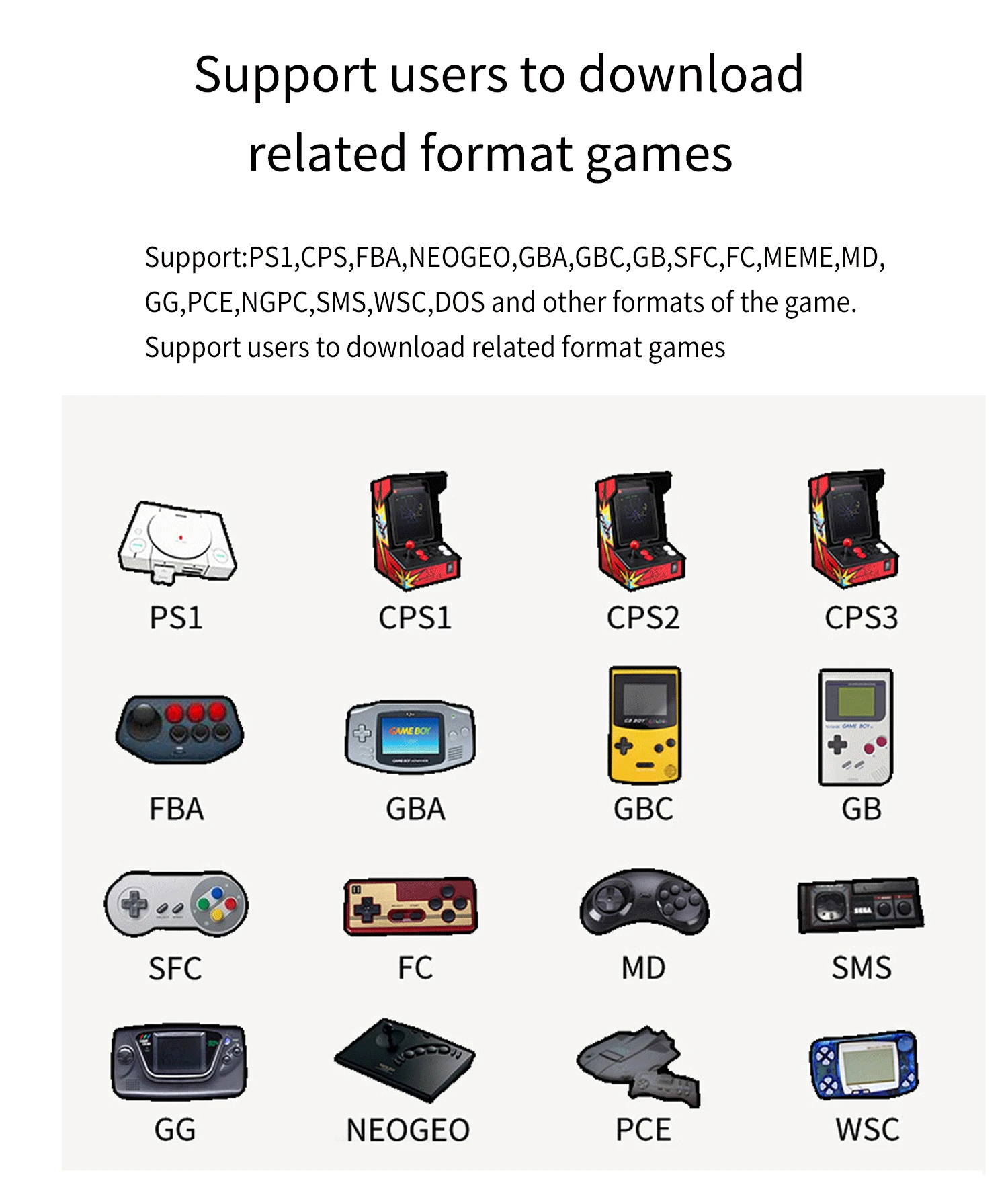Miyoo Mini Handheld Game Console Portable Retro Games Consoles Rechargeable Battery Hand Held Classic System Black Transparent