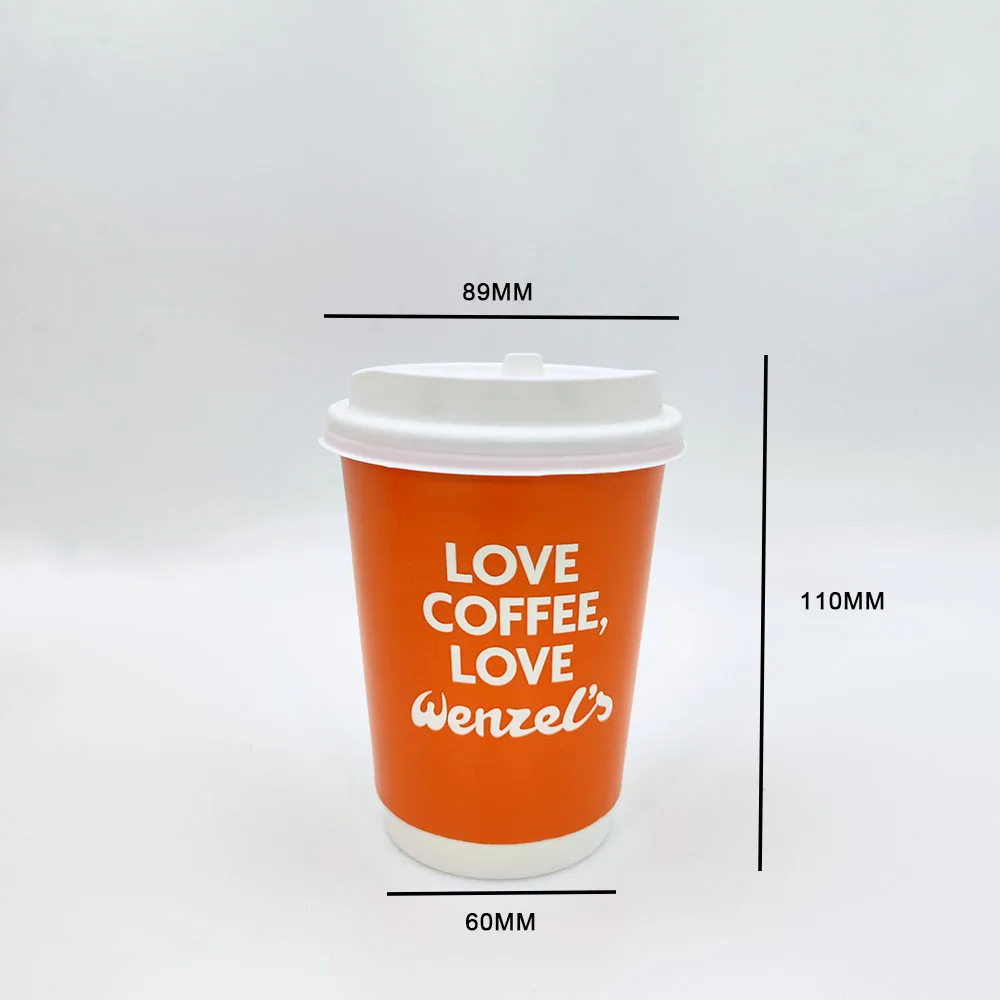 8/12/16/22 Oz Wholesale Compostable Paper Coffee Cups Disposable Eco