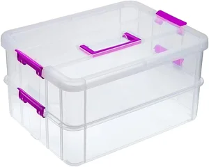 Modern Portable Storage Container Box 1/2/3-Layer Plastic PP Material Rectangle Shape Handled Organizer Tool for Clothing
