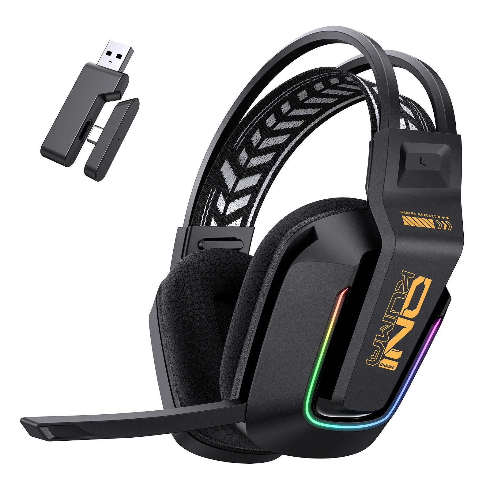 ONIKUMA GT828 Wireless Gaming Headset - RGB & Noise Cancelling