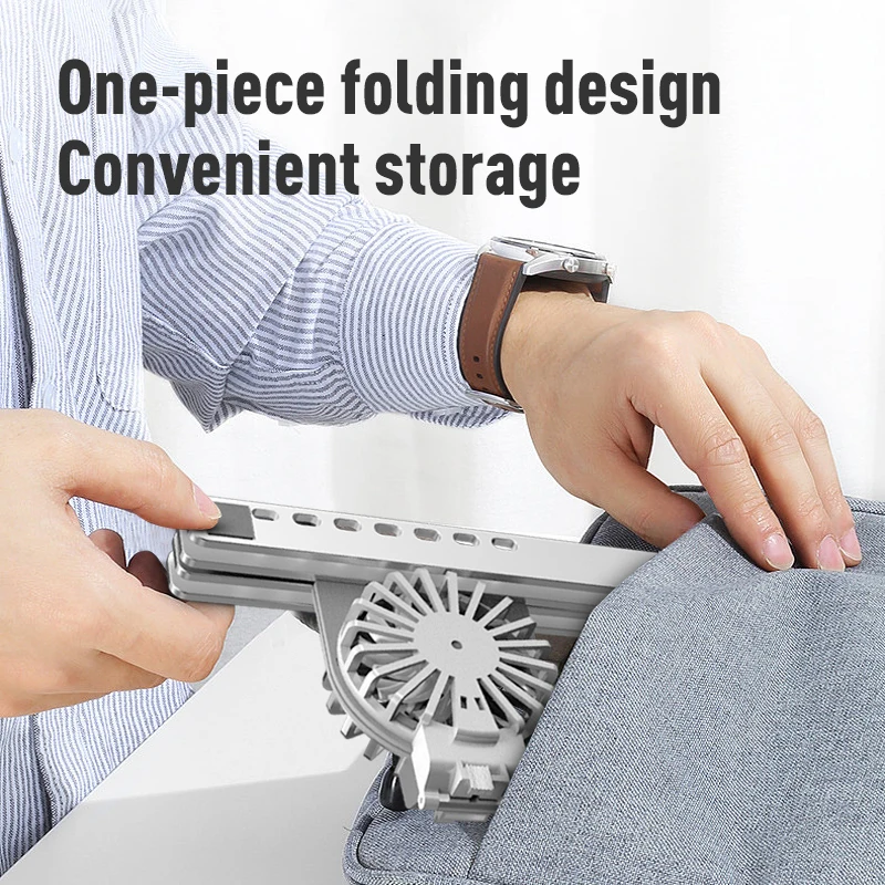 New Trending Adjustable Notebook Riser Stand RGB Fan Cooler Foldable Portable Laptop Cooling Pads