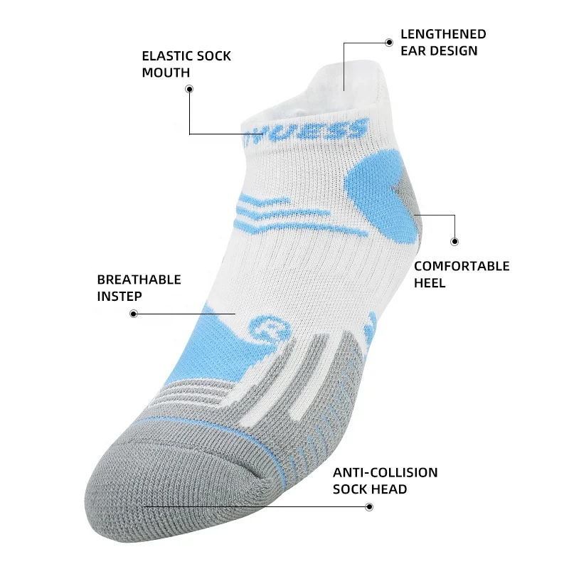 Factory Trade Anlkle Running Socks Nylon Cotton Anti Slip Breathable Ankle Sports Socks Terry Cloth Professional Running Socks