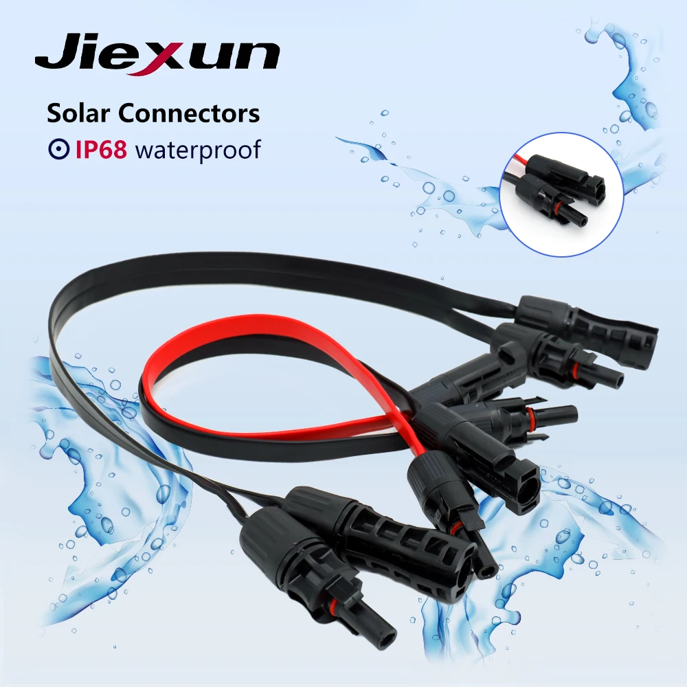 Weatherproof Solar Cable Tips IP67 Waterproof 4mm2 1500V 50A Dc Braided Soft Flat PV Solar Extension ...
