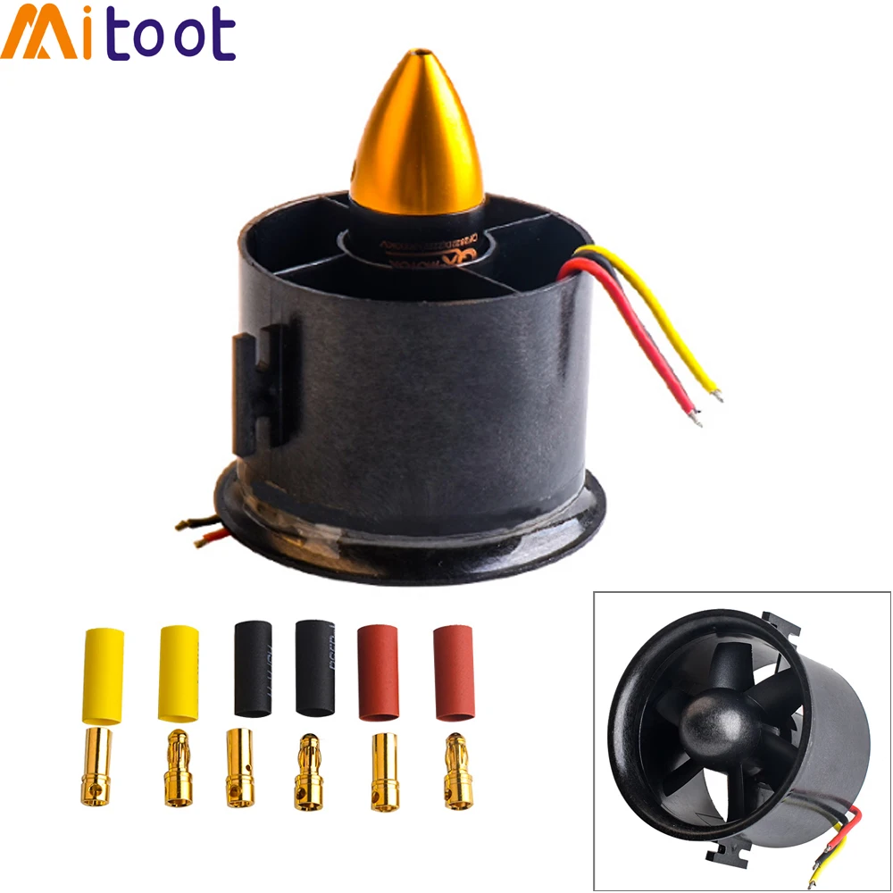 Blade Fan Duct With 4500KV Motor Brushless For RC Jet EDF Air Plane Good 64mm 5 