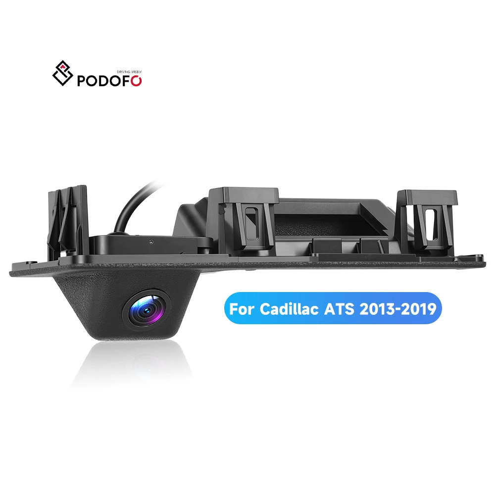 Podofo AHD 720P Backup Camera for Cadillac ATS 2013-2019 IP67 Waterproof Night Vision Dual Signal Replacement Trunk Handle OEM A4771