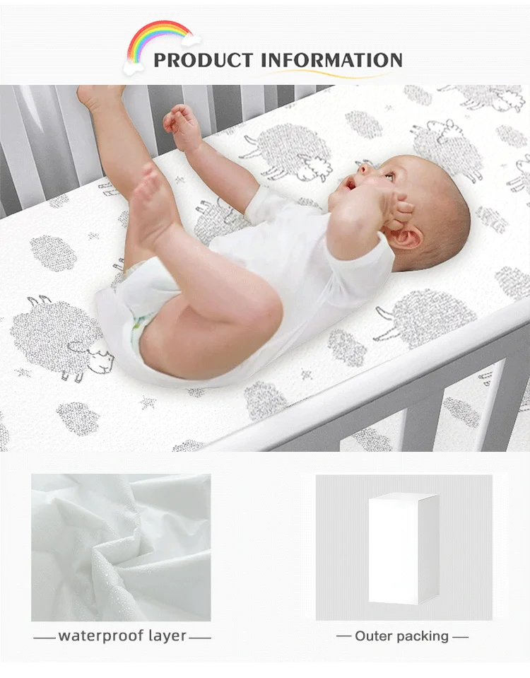 Factory Wholesale Cheap Price Breathable Bamboo Fiber Removable Waterproof Mattress Protector for Baby Crib manufacture
