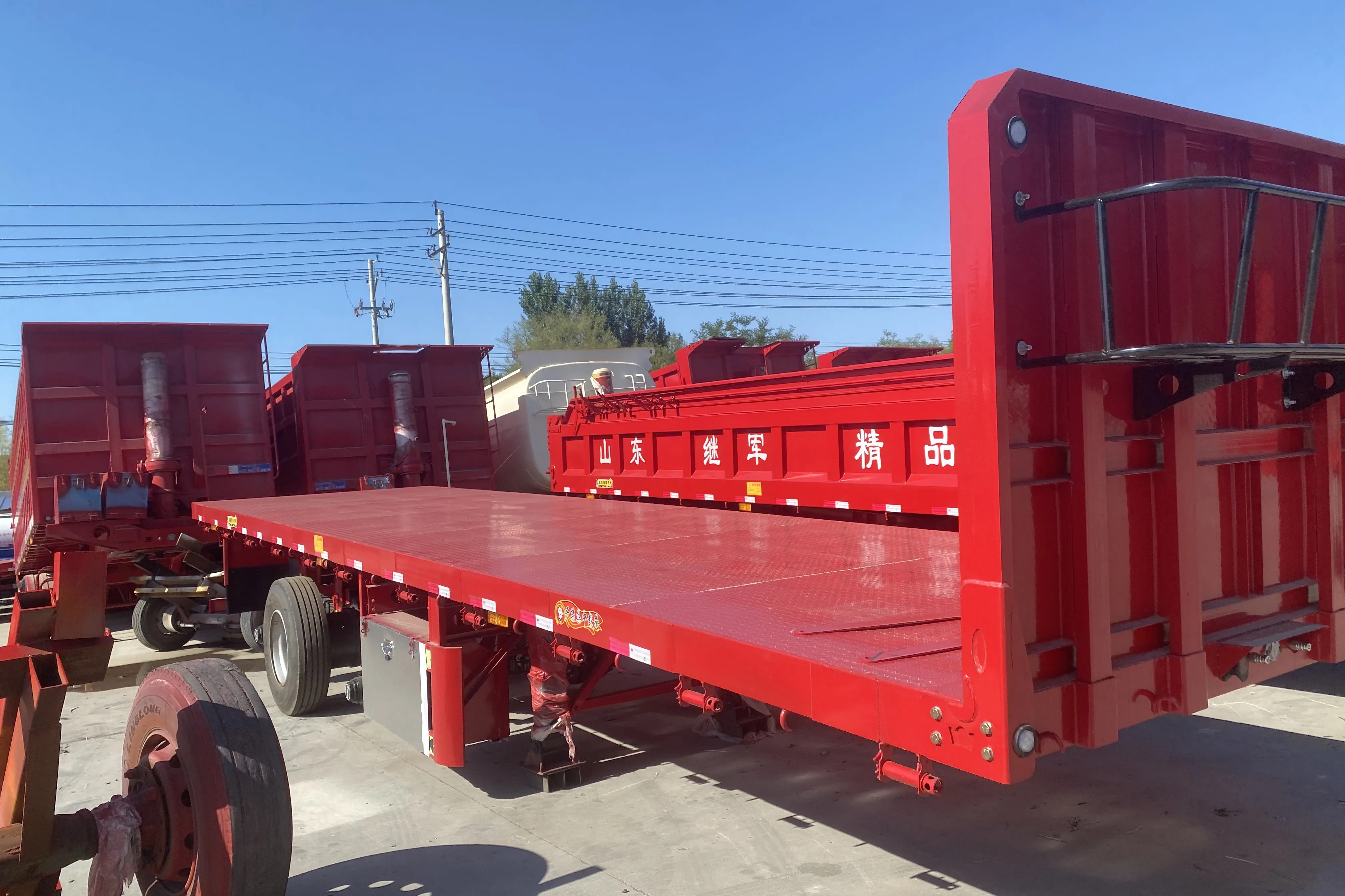 Vehicle Master Flatbed Truck Trailer Flatbed Semi Trailer 3 Axles 40ft Container Flatbed Semi