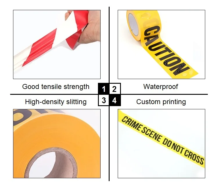 Red Danger Tape Caution Tape Roll 3inch Nonadhesive Sharp Red Color