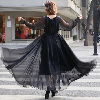 2021 New Arrival Fashion Designer Black Maxi Dress Women's Long Sleeve  Simple Vintage Long Dress Gown Formal Party Dress - Buy Plus Size Hot Sale 