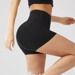 Wholesale High Waist Women's Knitted Gym Shorts Leggings Casual Style Custom Biker Booty Yoga Pants Running Athletic Activities