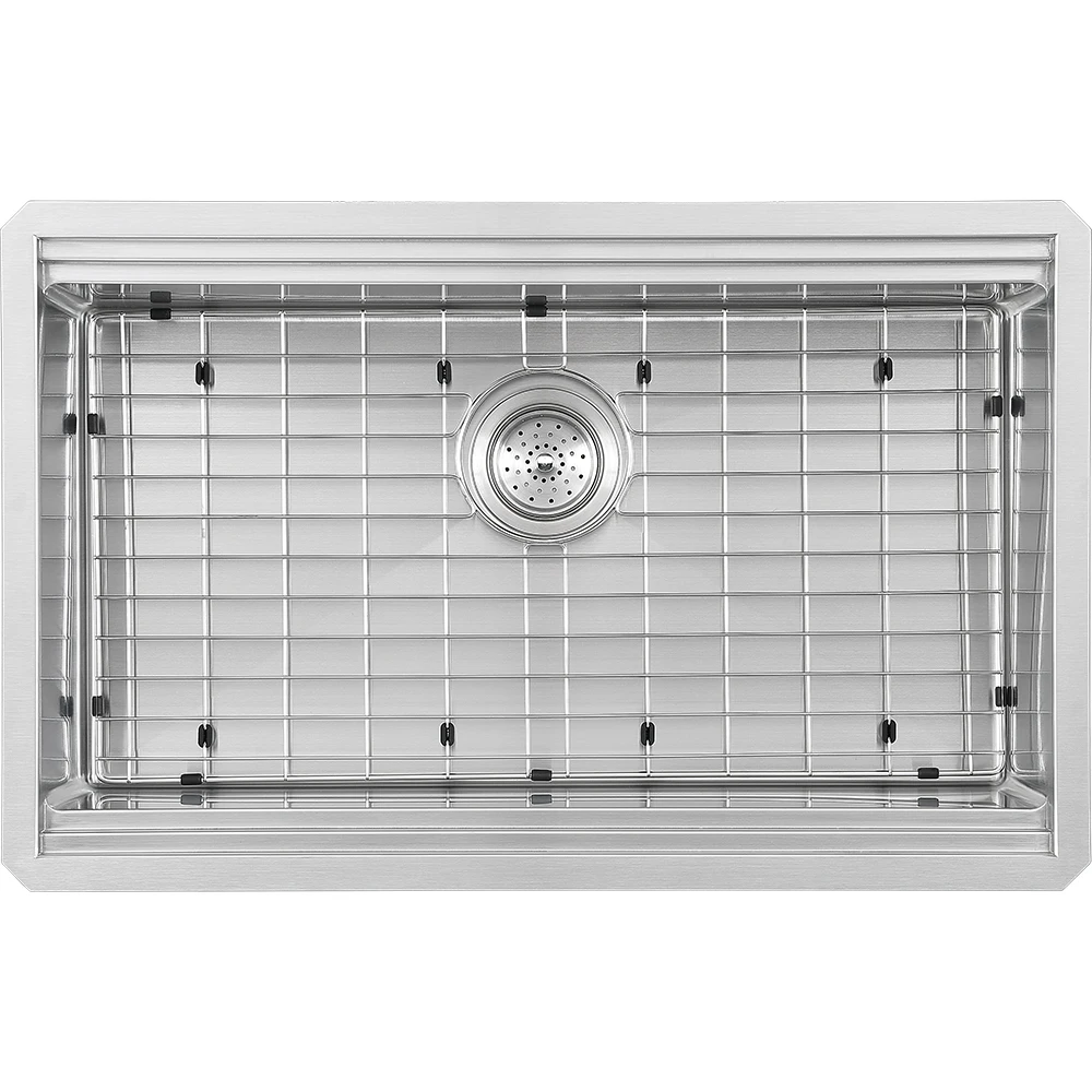 High End Multi-Function Handmade Undermount Satin Nano 304 Stainless Steel Kitchen Sink With Colander