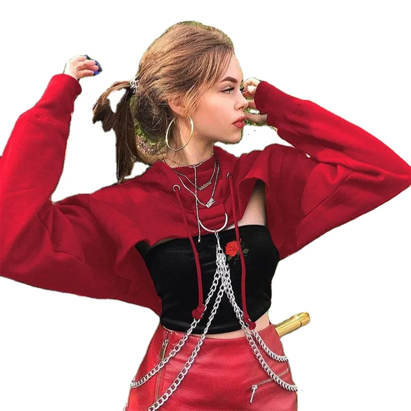 plus size cropped zip up moletom com capuz