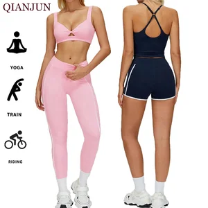 Wholesale Plus Size Activewear Women's Yoga Set Breathable Gym Sports Wear High Waist Legging Workout Clothes