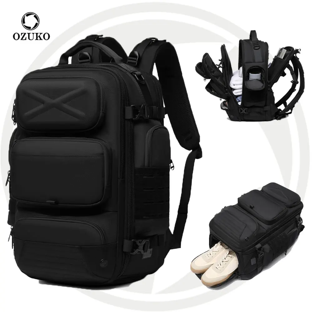 Ozuko 9842 Waterproof Outdoor Tactical Backpack Durable Business Laptop Bag  With USB Charging Port Hiking Travel Bag for Men