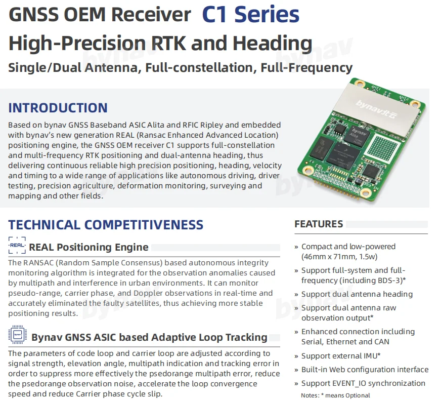 Bynav C18d Best Quality Gps/glo/bds/gal 8frequency Dual Antenna