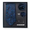 Blu navy intenso con piccoli fiori blu brillante