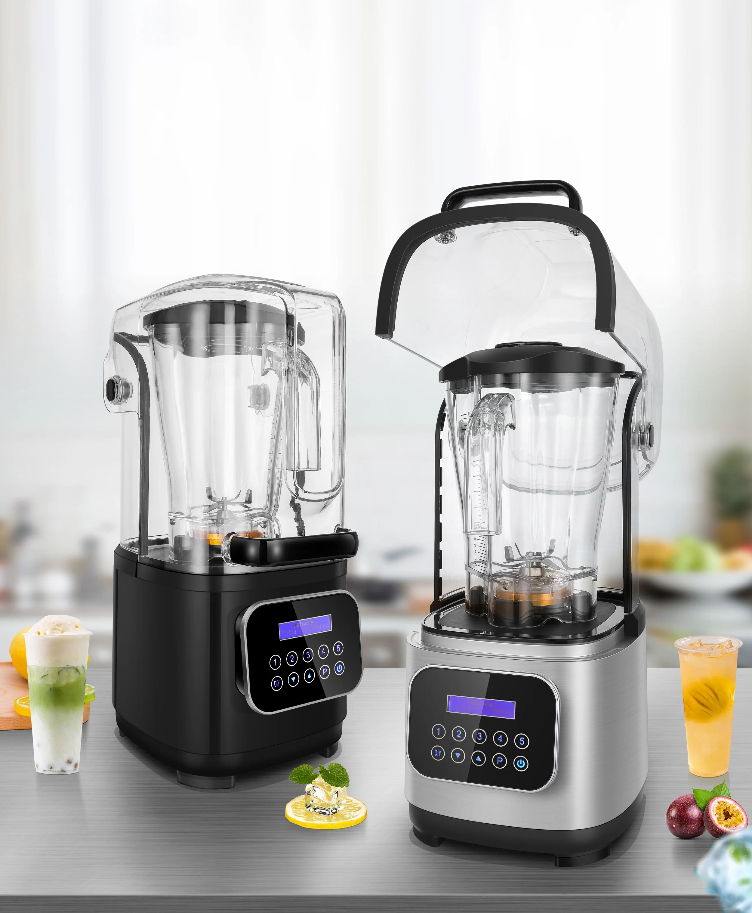 Silent Heavy Duty Soundproof Blender With Cover Blenders Low Noise Quiet Blender with Soundproof Cover