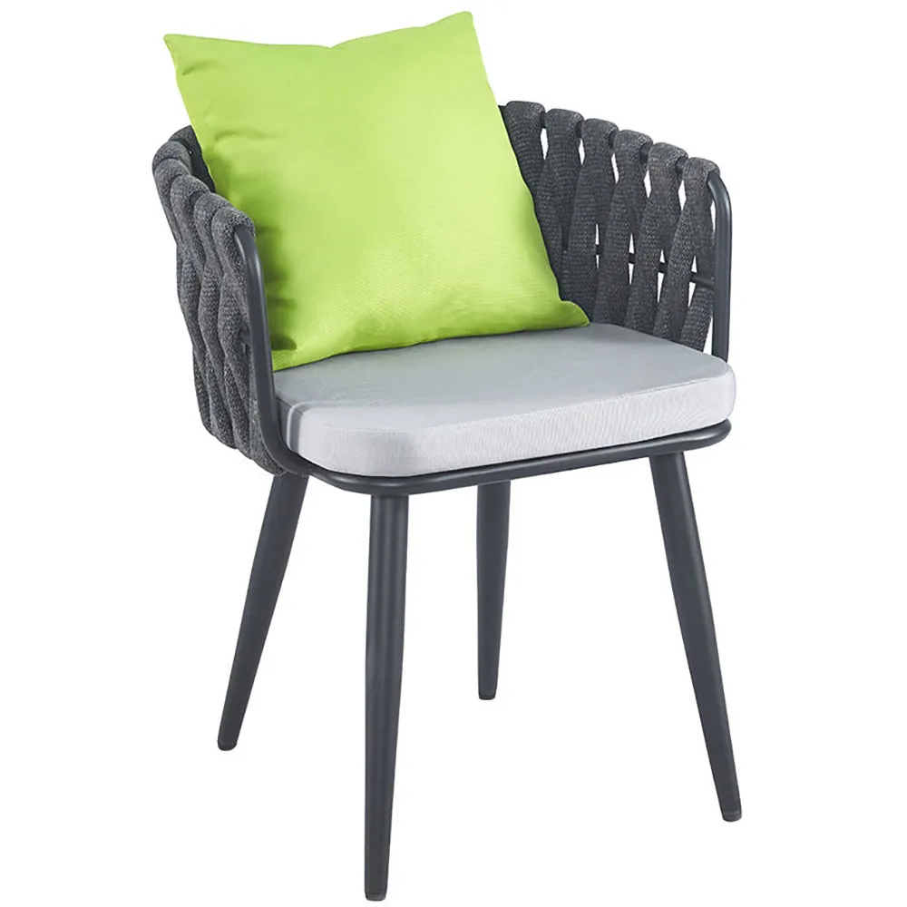 product wholesale modern rattan  metal frame waterproof weatherproof space saving outdoor dining chair for balcony  garden-2