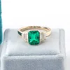 14k gold lab emerald ring