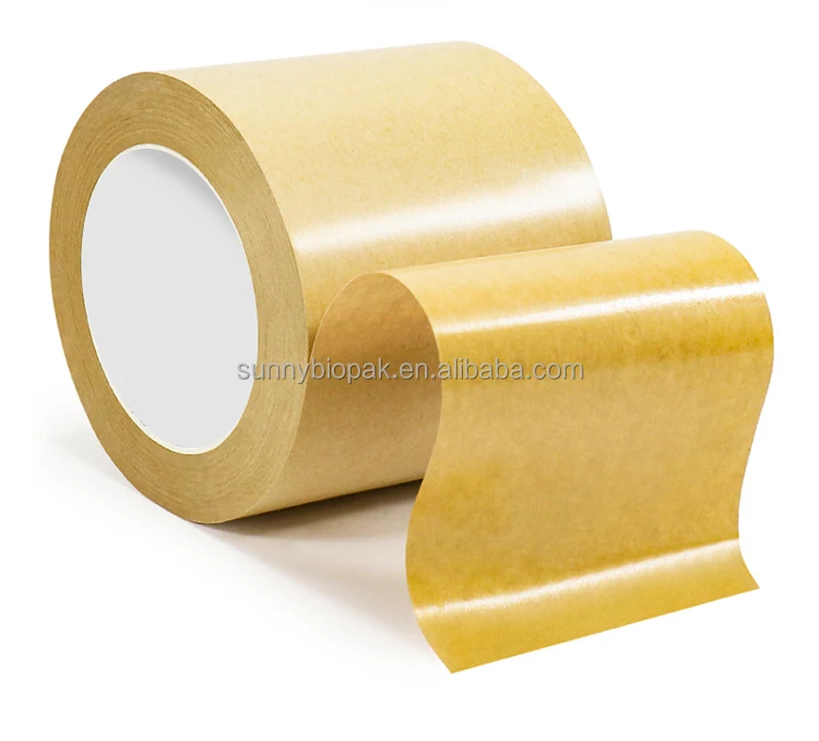 Logo Printed Biodegradable Brown Kraft Paper Tape Self Adhesive Kraft