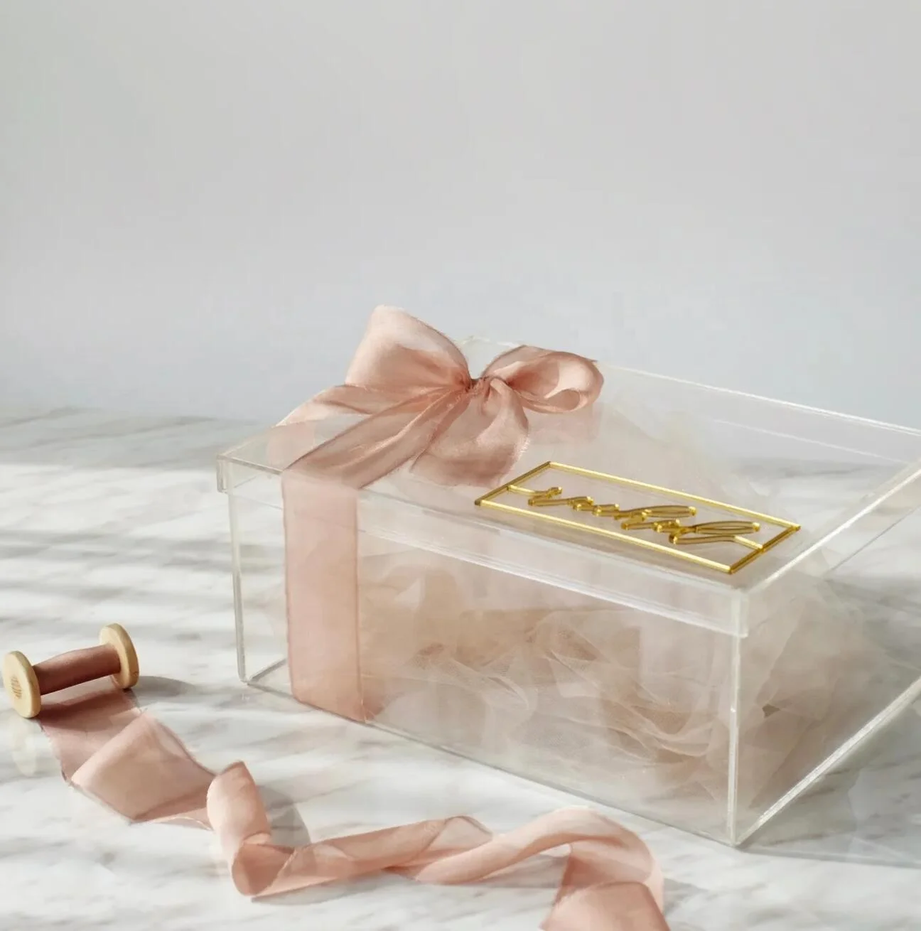 Personalised Oem Customized Logo Clear Acrylic Keepsake Box Acrylic