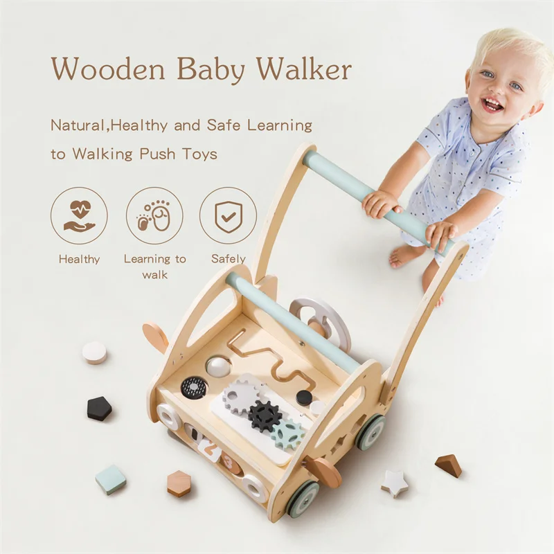 Wooden Multi Functional Baby Learning Push Walker Wood Hot Selling ...