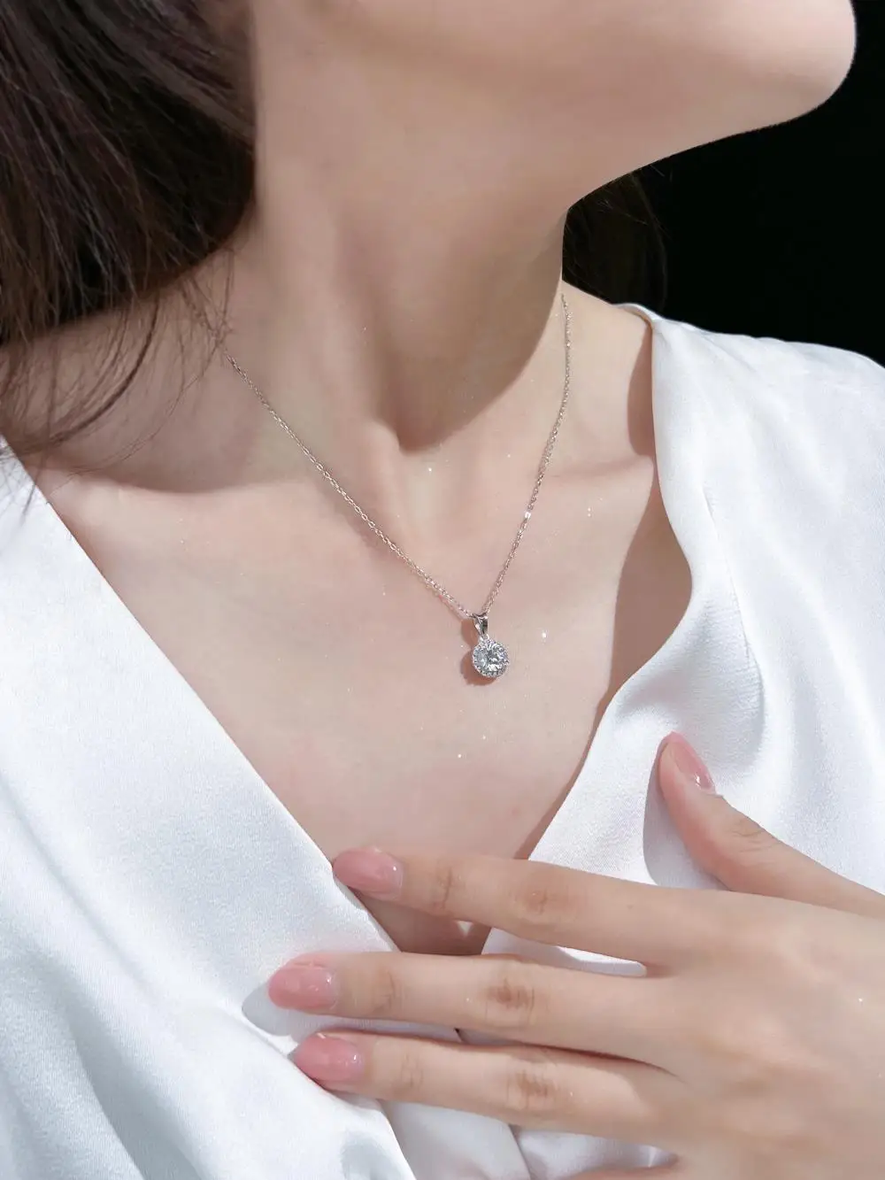 KAKODIY new large round belt 925 sterling silver women's necklace engagement wedding jewelry necklace detail 6