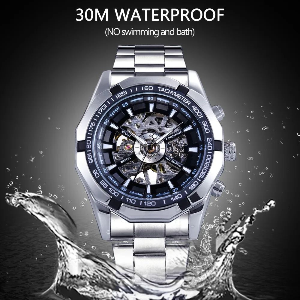 Forsining, FSG340M4T1, orologio di lusso da uomo, con movimento automatico, datario, calendario, meccanismo Tourbillon, orologio da polso da collezione