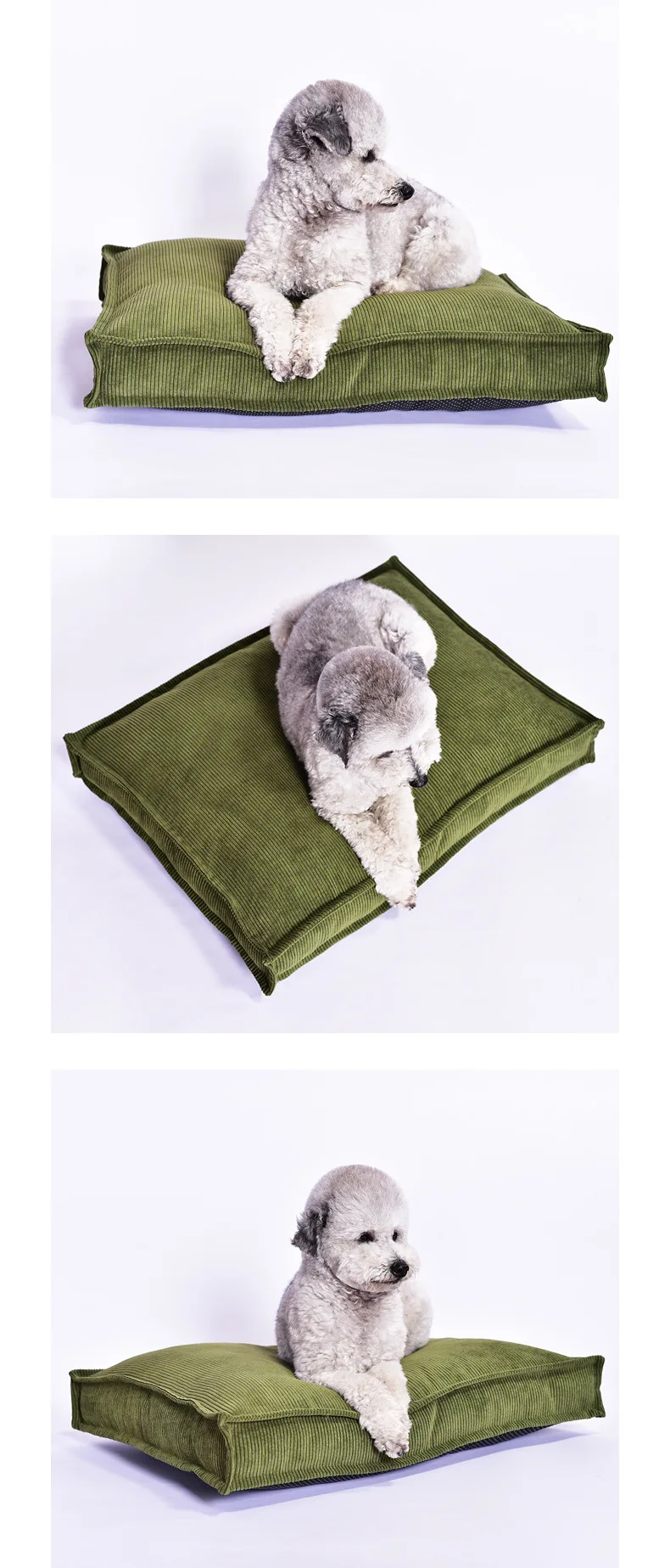Factory Direct Sale Pet Supplies Detachable Washable Corduroy Dog Bed Pet Mat Soft Short Plush for Spring Autumn Solid Pattern