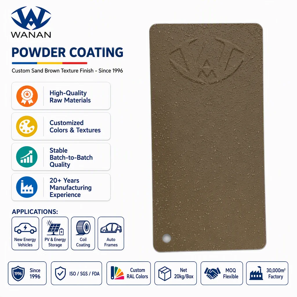 Sand Brown Textured Powder Coating for EV & Auto Frames

