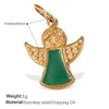 Pj333gng ciondolo in oro con goccia verde e olio