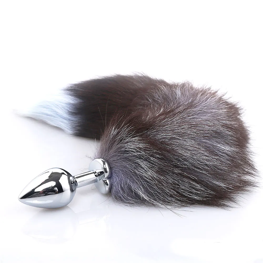 anal plug real Amazon.com: Real Fox Fur Tail Stainless Steel Anal Plug Set main image 1