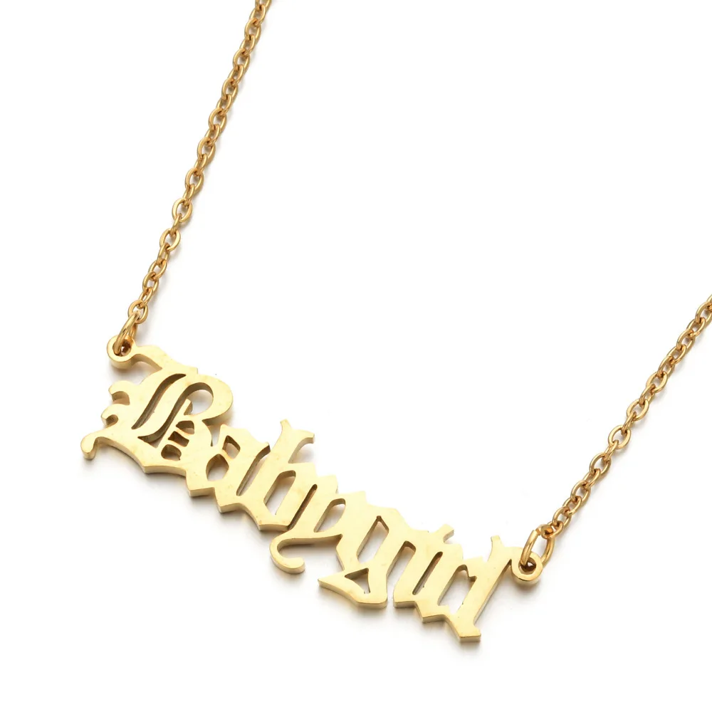 Fashion Jewelry Babygirl Letter Stainless Steel Name Pendants Necklace Nice 