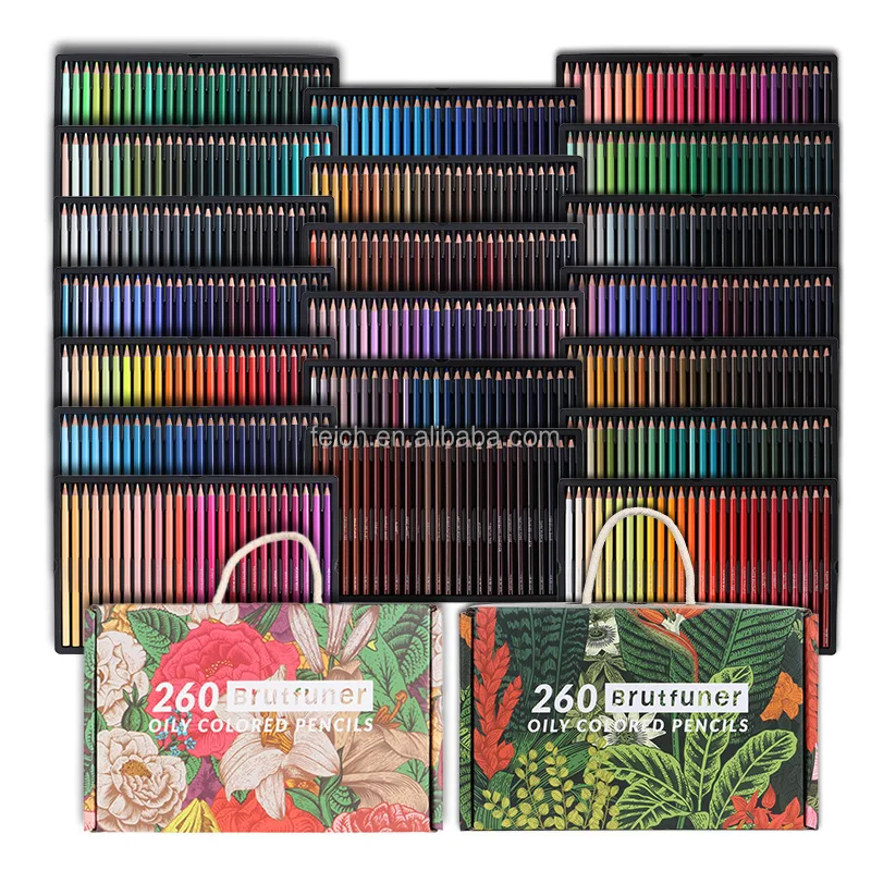 BRUTFUNER 72-Color Students Graffiti Water Soluble Wooden Drawing